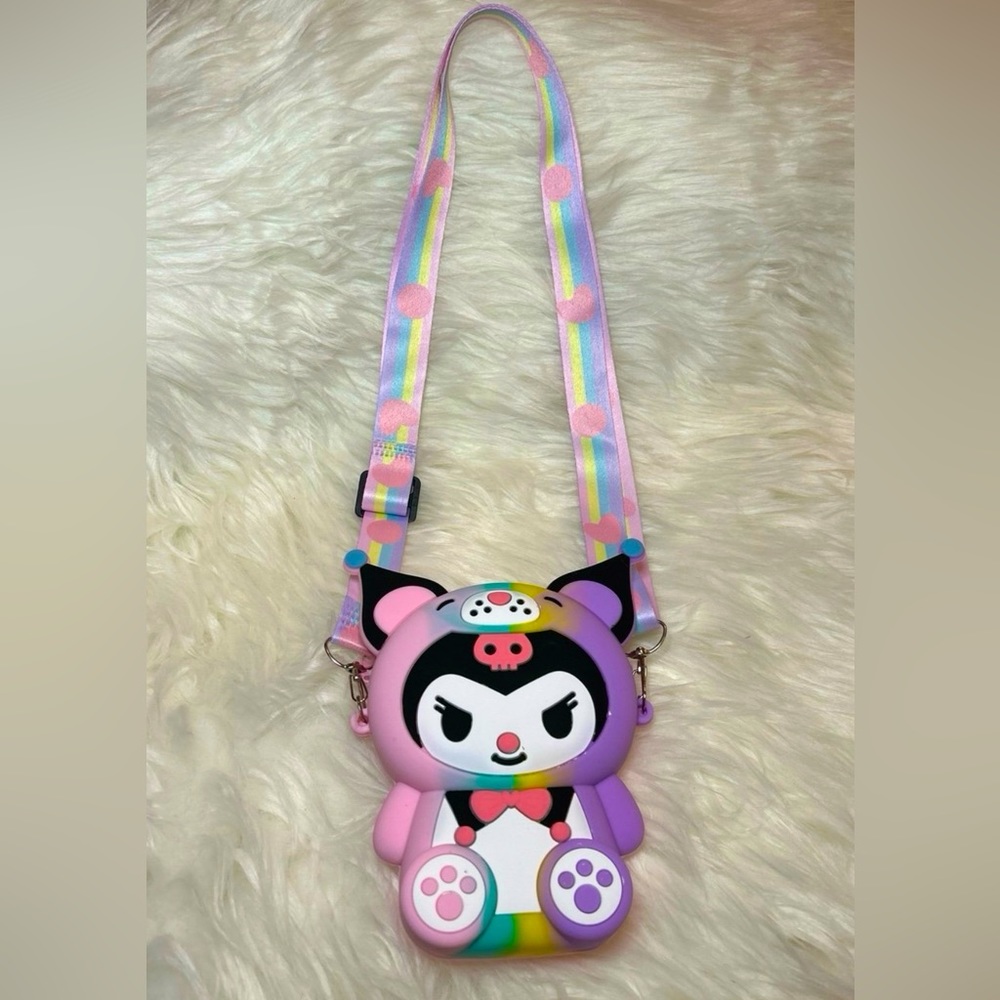 New Kuromi Small 3D Character Purse with Adjustable Strap